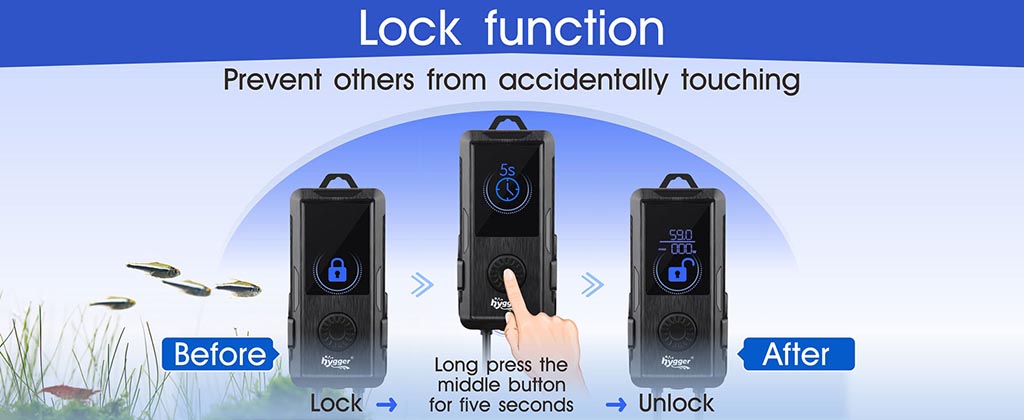 Wire Aquarium heater lock function