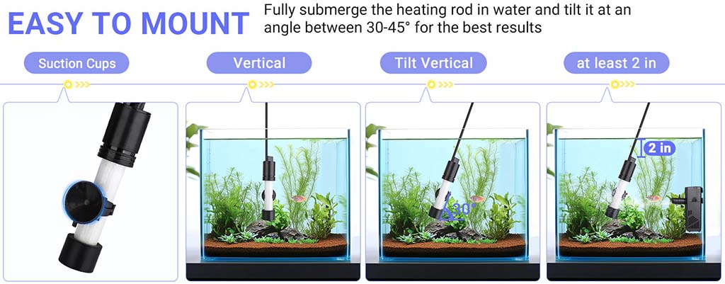 Easy to install aquarium heater