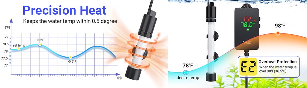 precise aquarium heater 59-93F