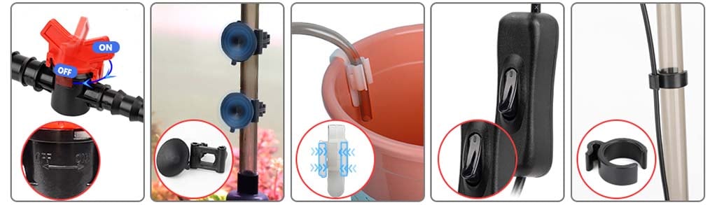 hose holder for fish tank cleaner
