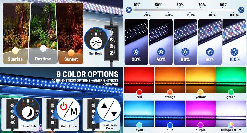 8 light brightness and 6 timer