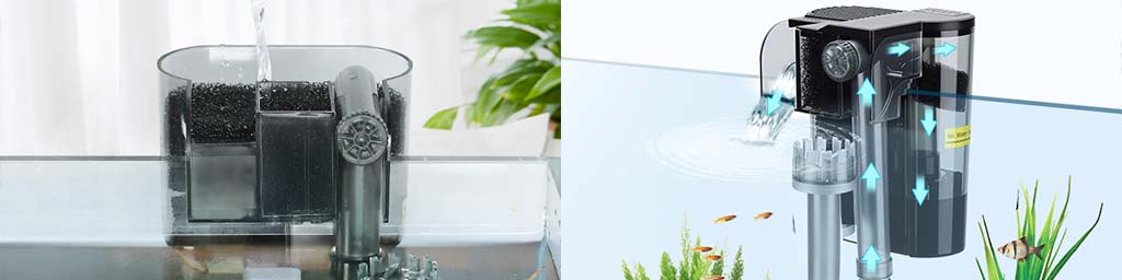 Fish tank waterfall HOB filter