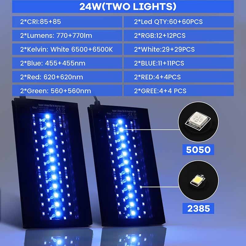 24W Linkage Clip On Aquarium Light