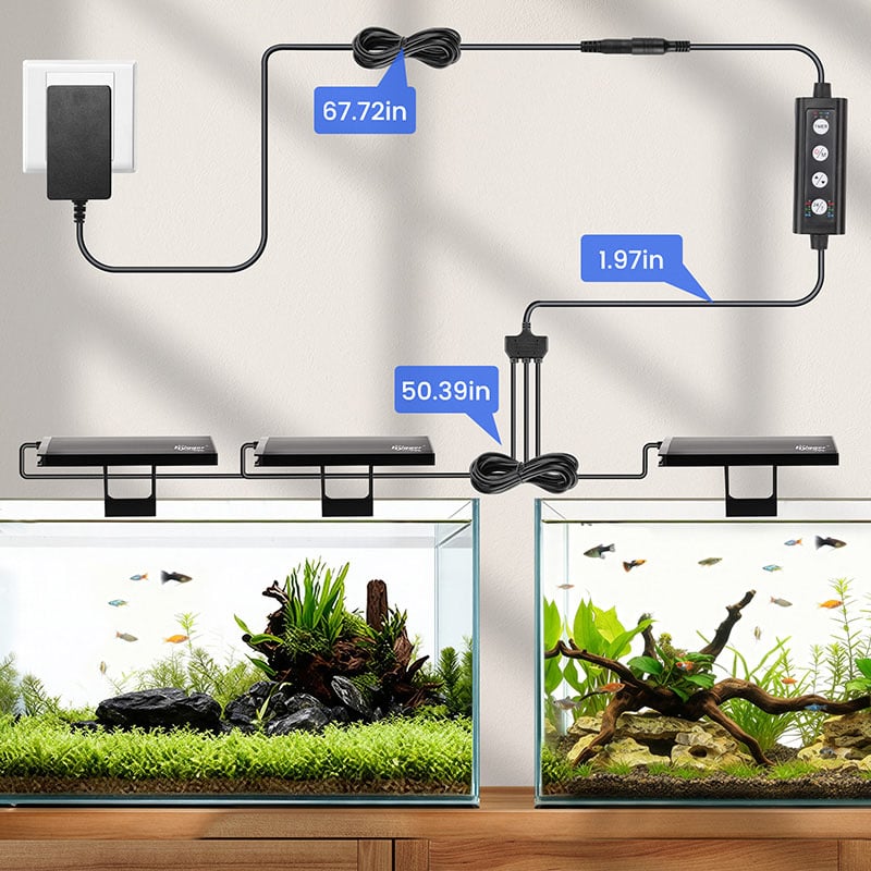 Linkage Clip On Aquarium Light size