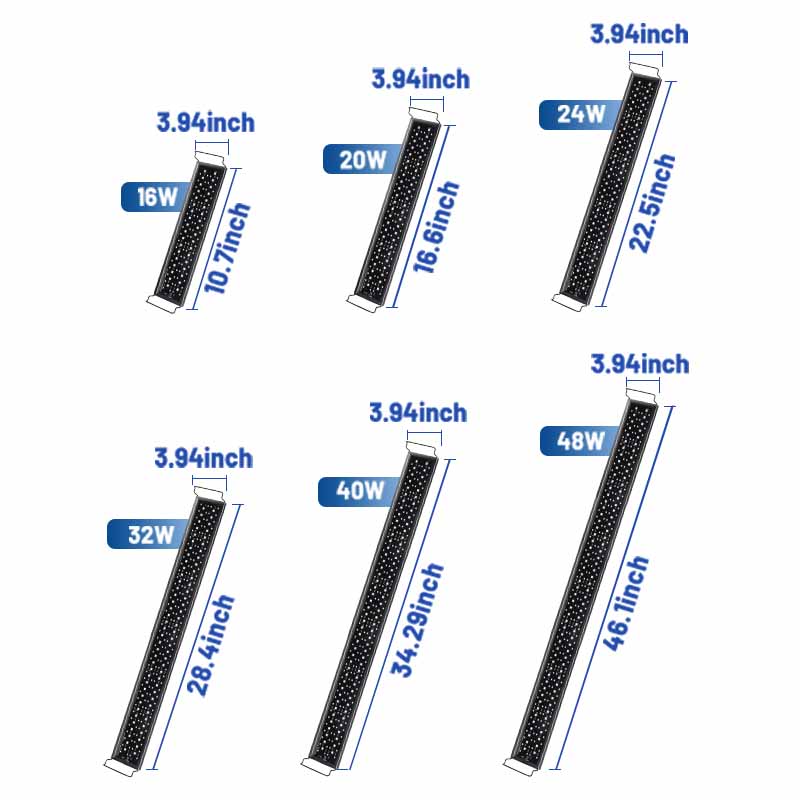 HG178 aquarium LED light size