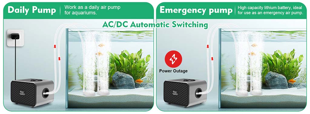 Power off auto switch rechargeable air pump
