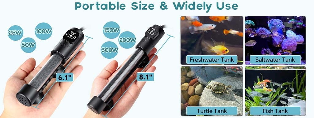 Mini fish tank heater 50-300W