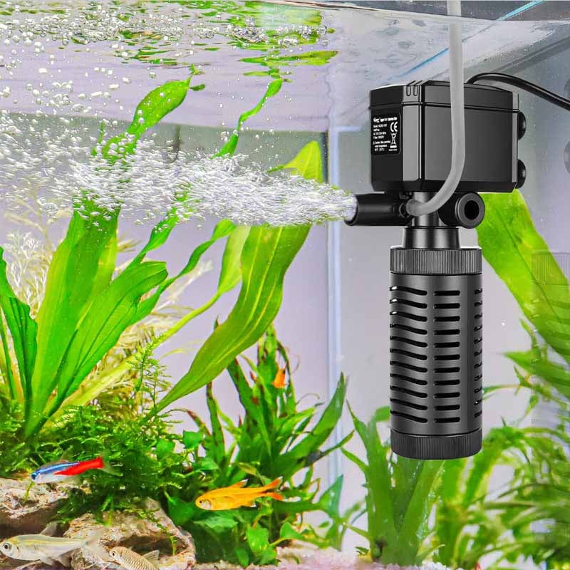 Install the internal filter in tanks