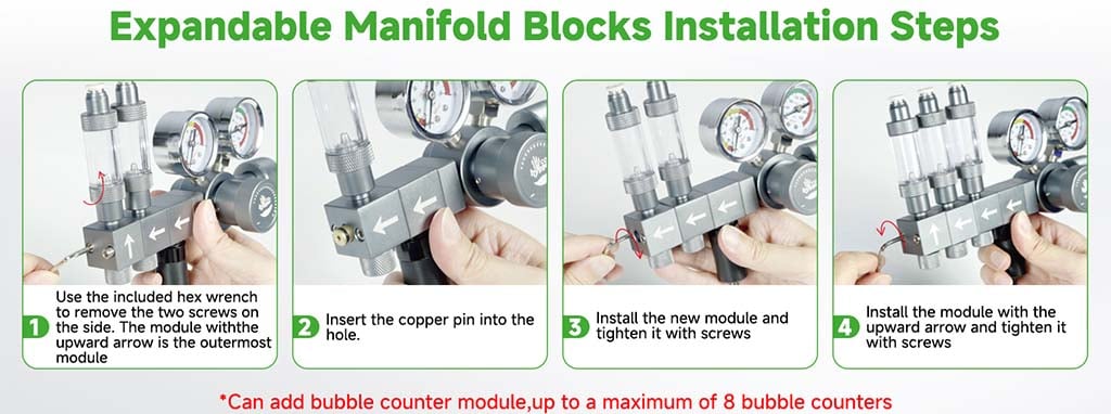 CO2 regulator expandable blocks