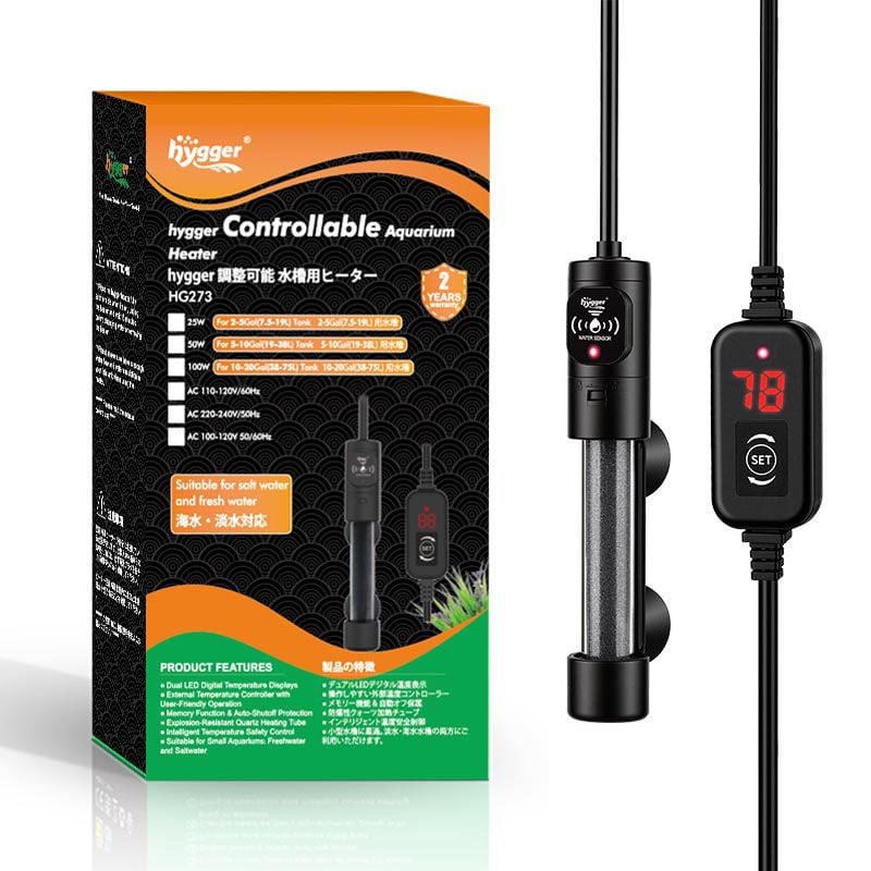 HG273 controllable aquarium heater installation