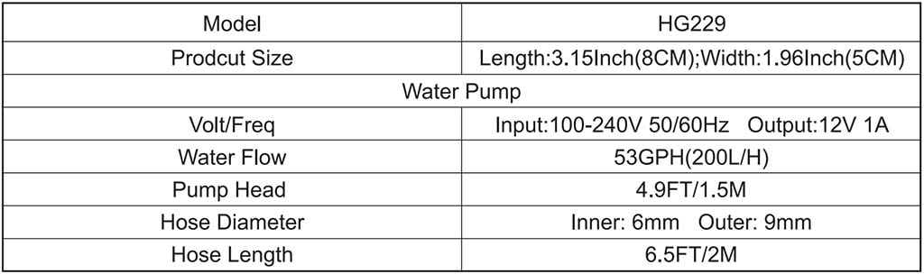 HG229 aquarium ATO refill kit parameter