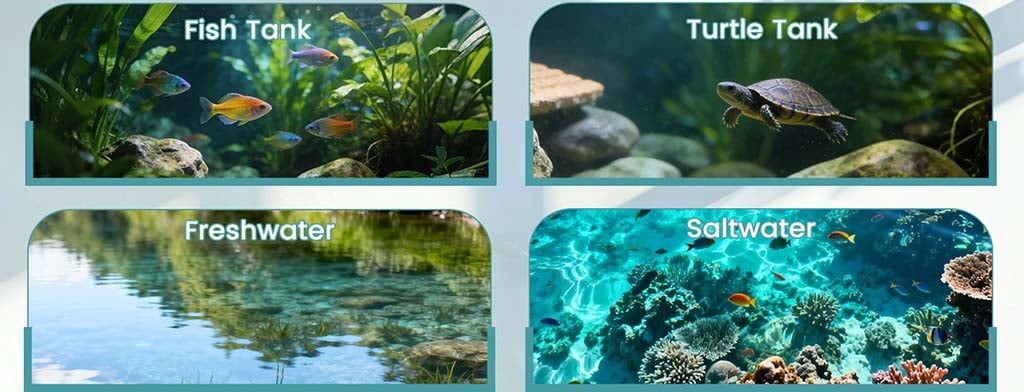 Multiple internal filter scenes aquariums