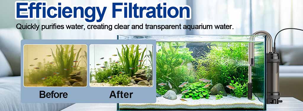 Quickly purifies fish tank water