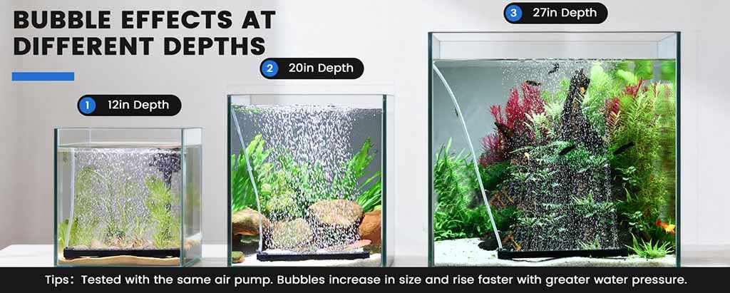 Air stone strip for deep fish tank
