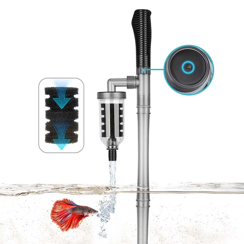 Strong filtration aquarium gravel cleaner