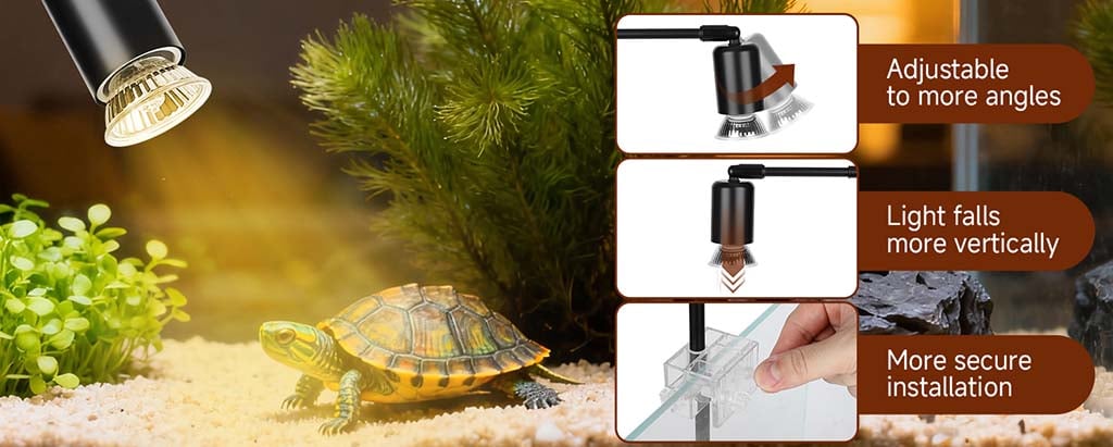 Adjustable angel heating lamp for reptiles