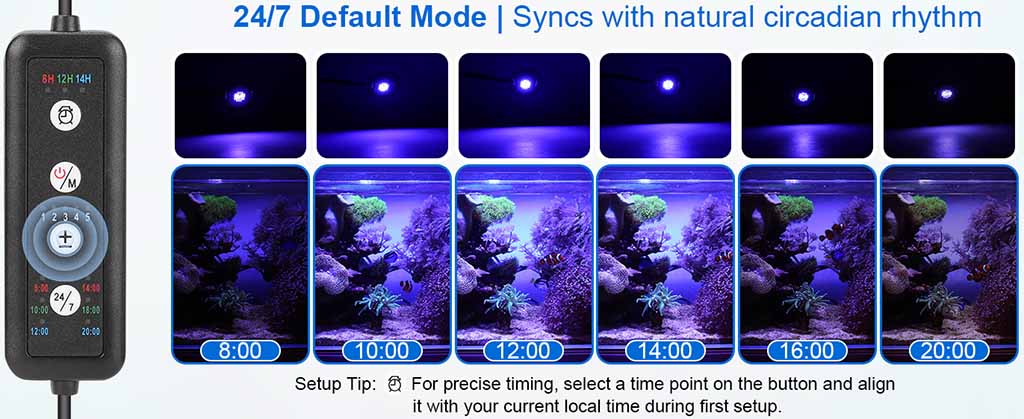 Default mode of hygger 265 saltwater light