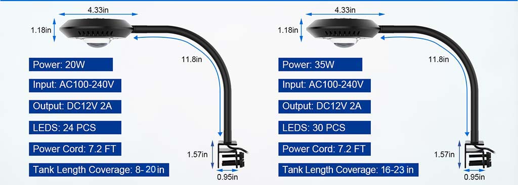 hygger 24/7 saltwater light size