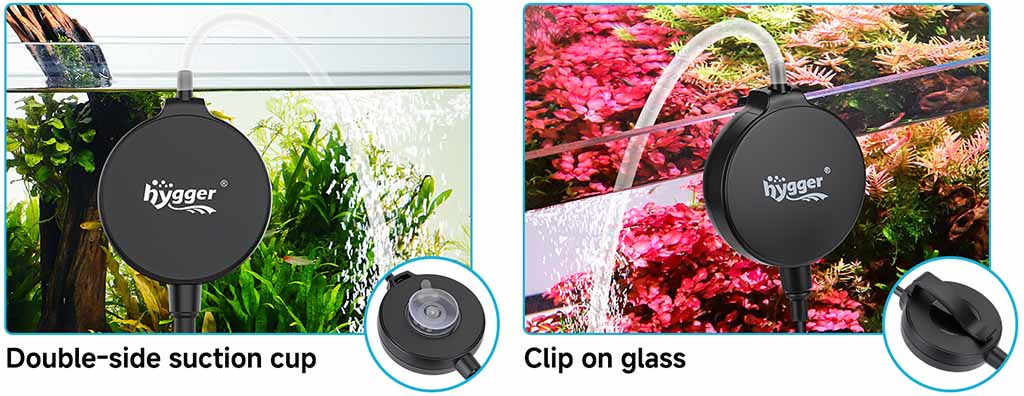 Clip on small air pump for tanks