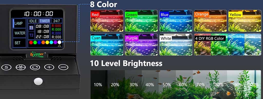 8 color to choose with 10 brightness