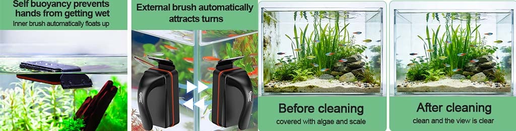 Auto turns float-up cleaner for fish tanks