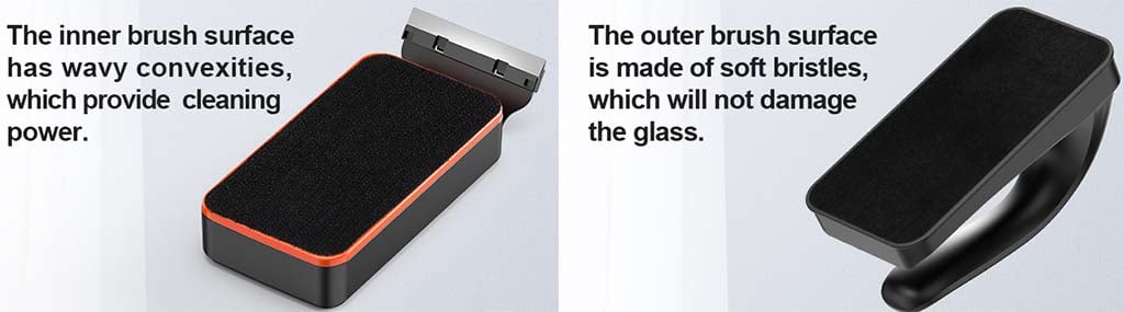 Effective brush to remove glass dirt